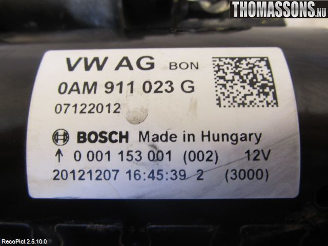 Volkswagen VW BEETLE 12- Startmotor Diesel