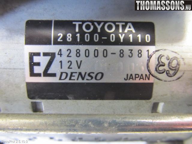 Toyota YARIS XP130 12-14 Startmotor