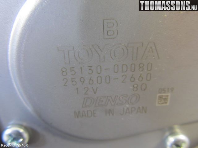 Toyota YARIS XP130 12-14 Torkarmotor Baklucka