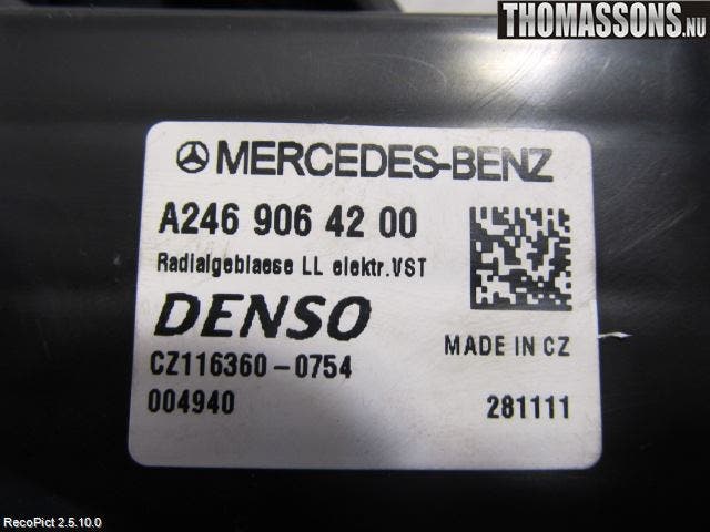 Mercedes-Benz MB B-KLASS (W246/W242) 12-19 Värmefläkt