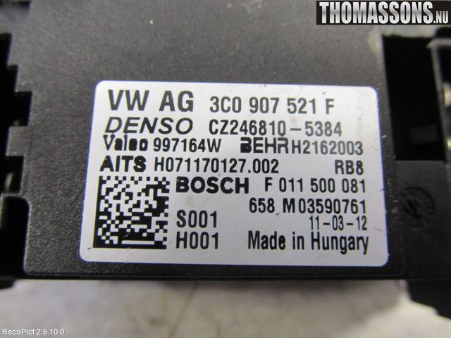 Volkswagen VW GOLF VI 09-13 Värmefläktsmotstånd