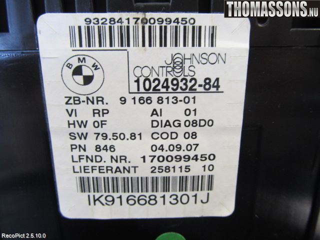BMW 1 E87/81 5D/3D 03-11 Instrument Komb