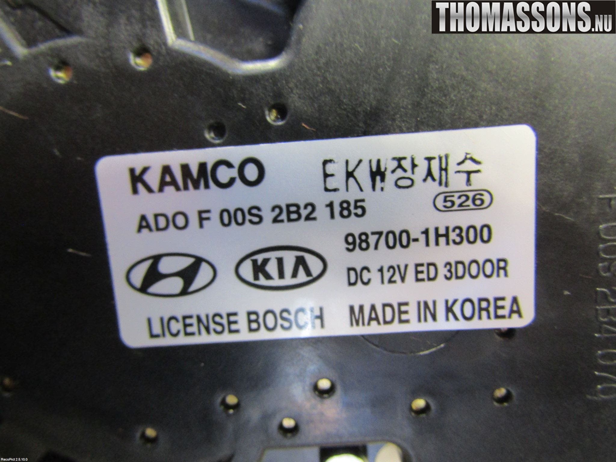 Hyundai ix35 Torkarmotor Baklucka