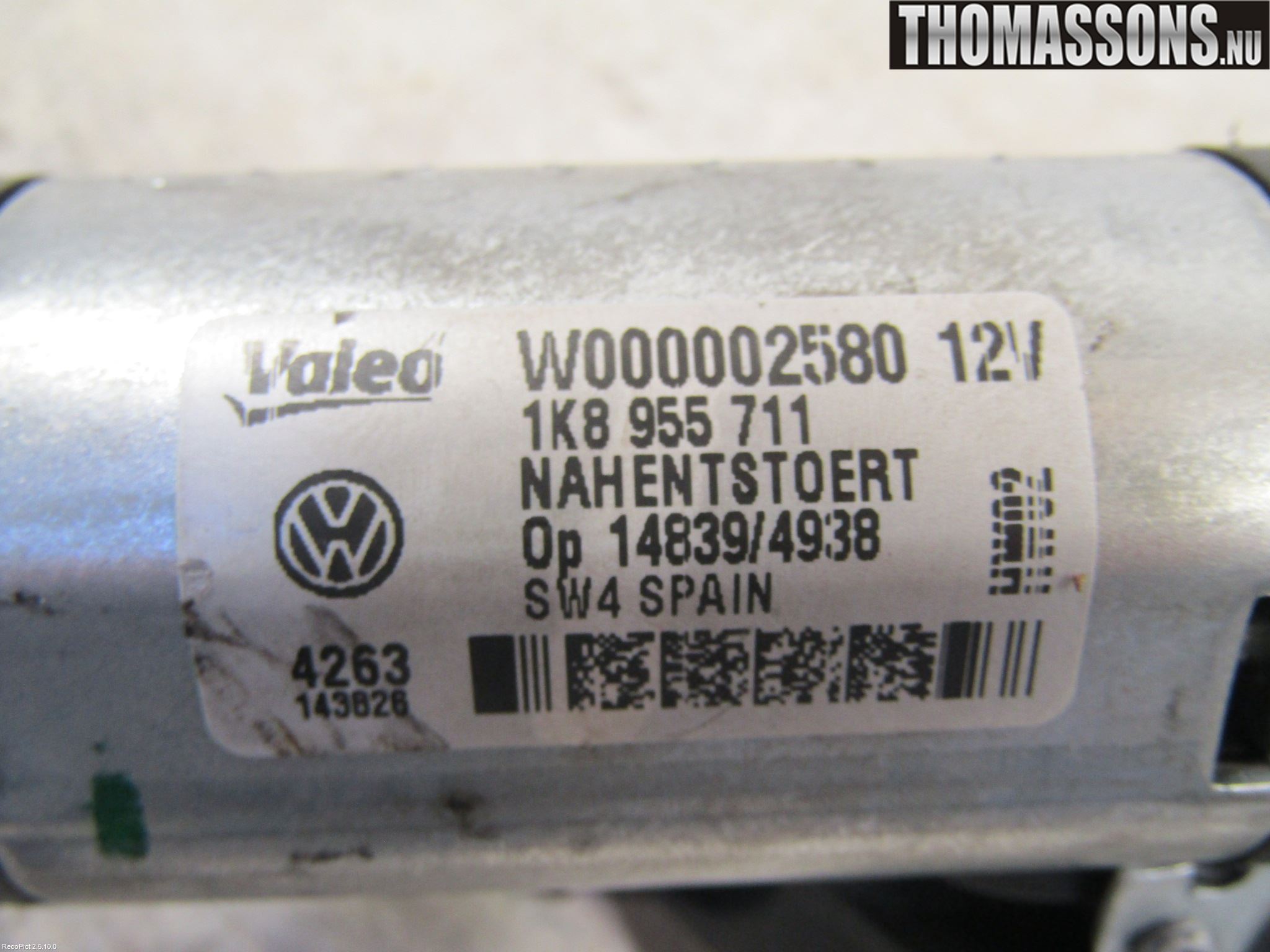 Volkswagen VW SCIROCCO 09-17 Torkarmotor Baklucka