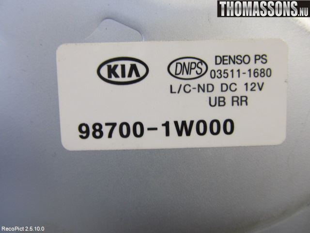 Kia RIO 12-16 Torkarmotor Baklucka