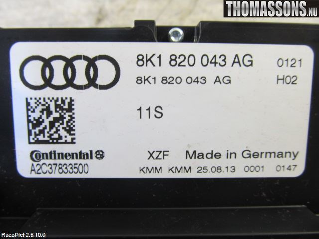 Audi A4 12-15 Ac Styrenhet Ac Manöveren