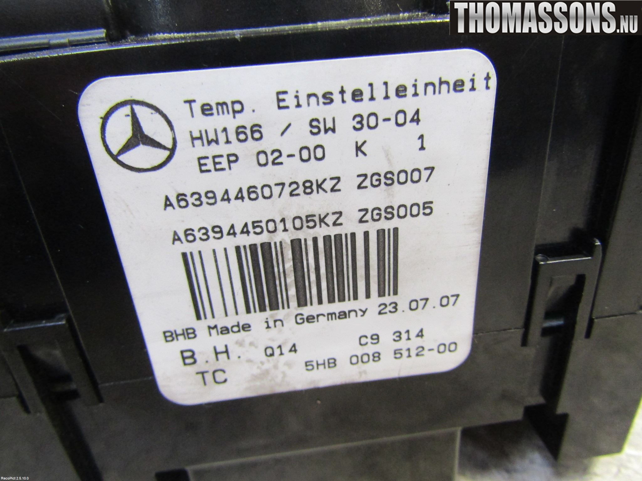 Mercedes-Benz MB VITO/VIANO (W639) 04-14 Ac Styrenhet Ac Manöveren