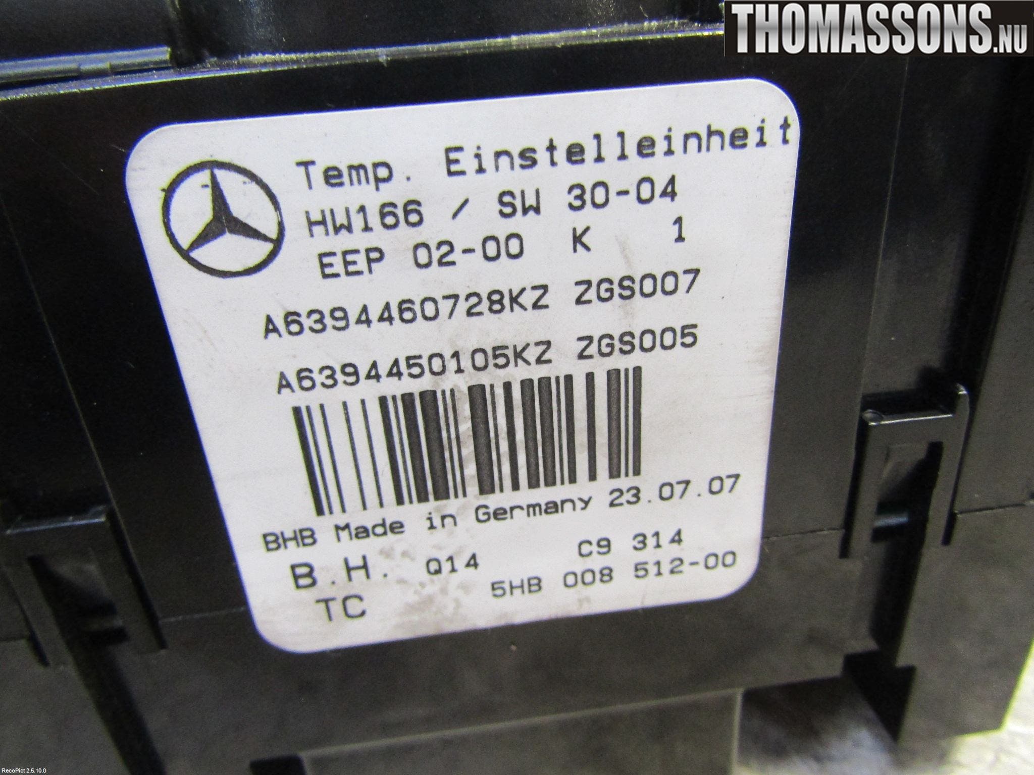 Mercedes-Benz MB VITO/VIANO (W639) 04-14 Ac Styrenhet Ac Manöveren