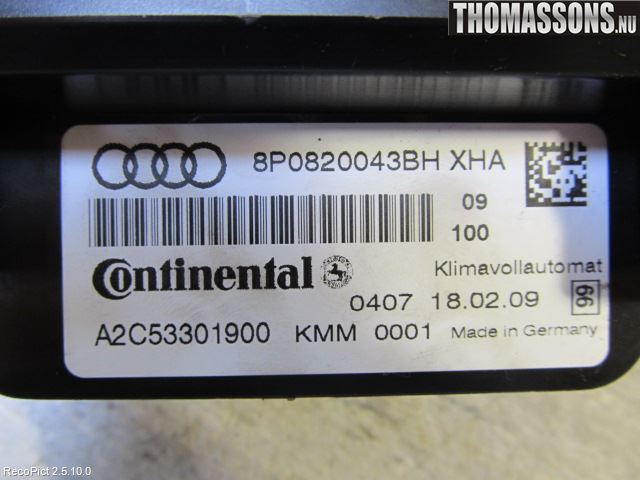 Audi A3/S3 05-13 Ac Styrenhet Ac Manöveren