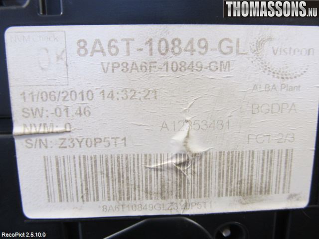 Ford FIESTA 09-12 Instrument Komb