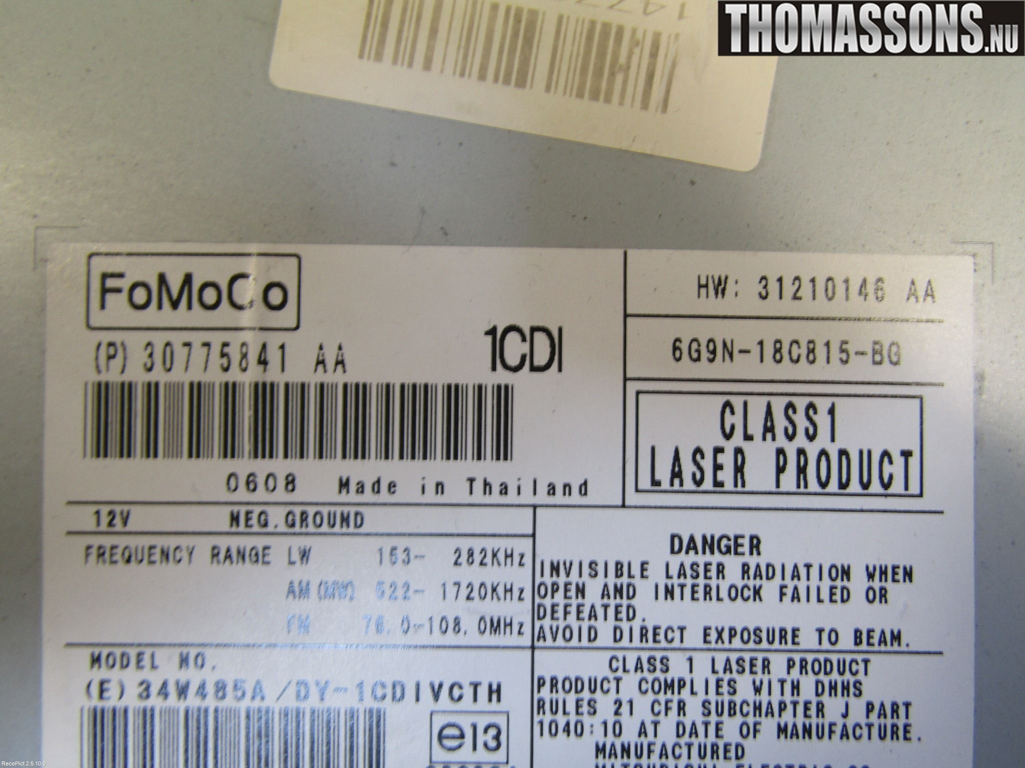 Volvo S80 07-13 Radio