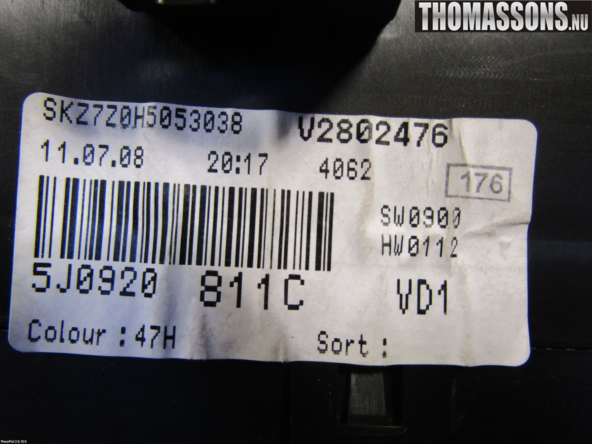 Skoda FABIA 07-14 Instrument Komb