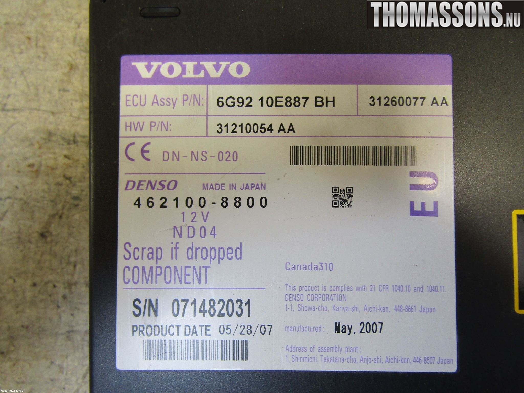 Volvo V70 08-13 Gps Navigator