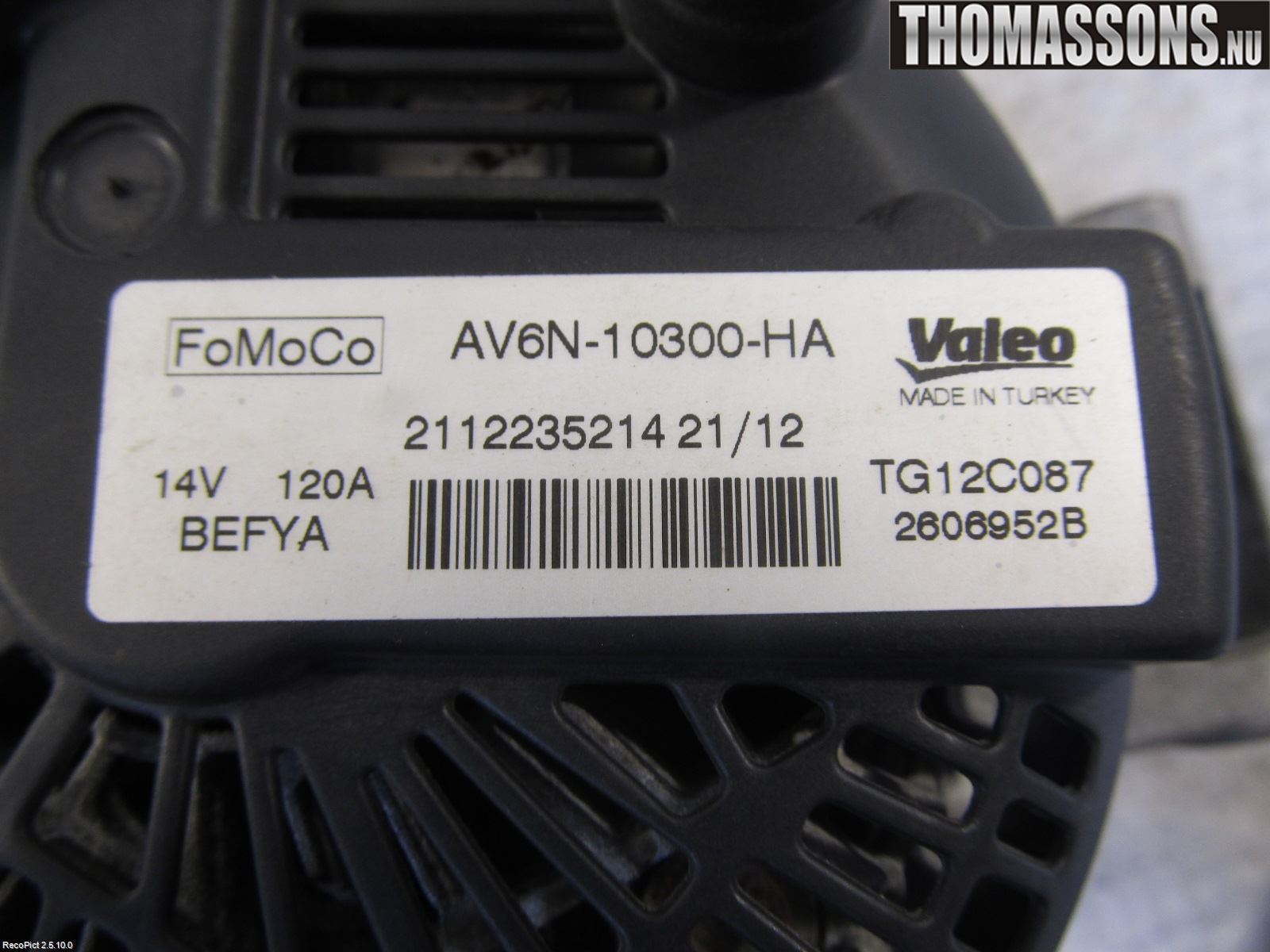 Ford FIESTA 09-12 Generator