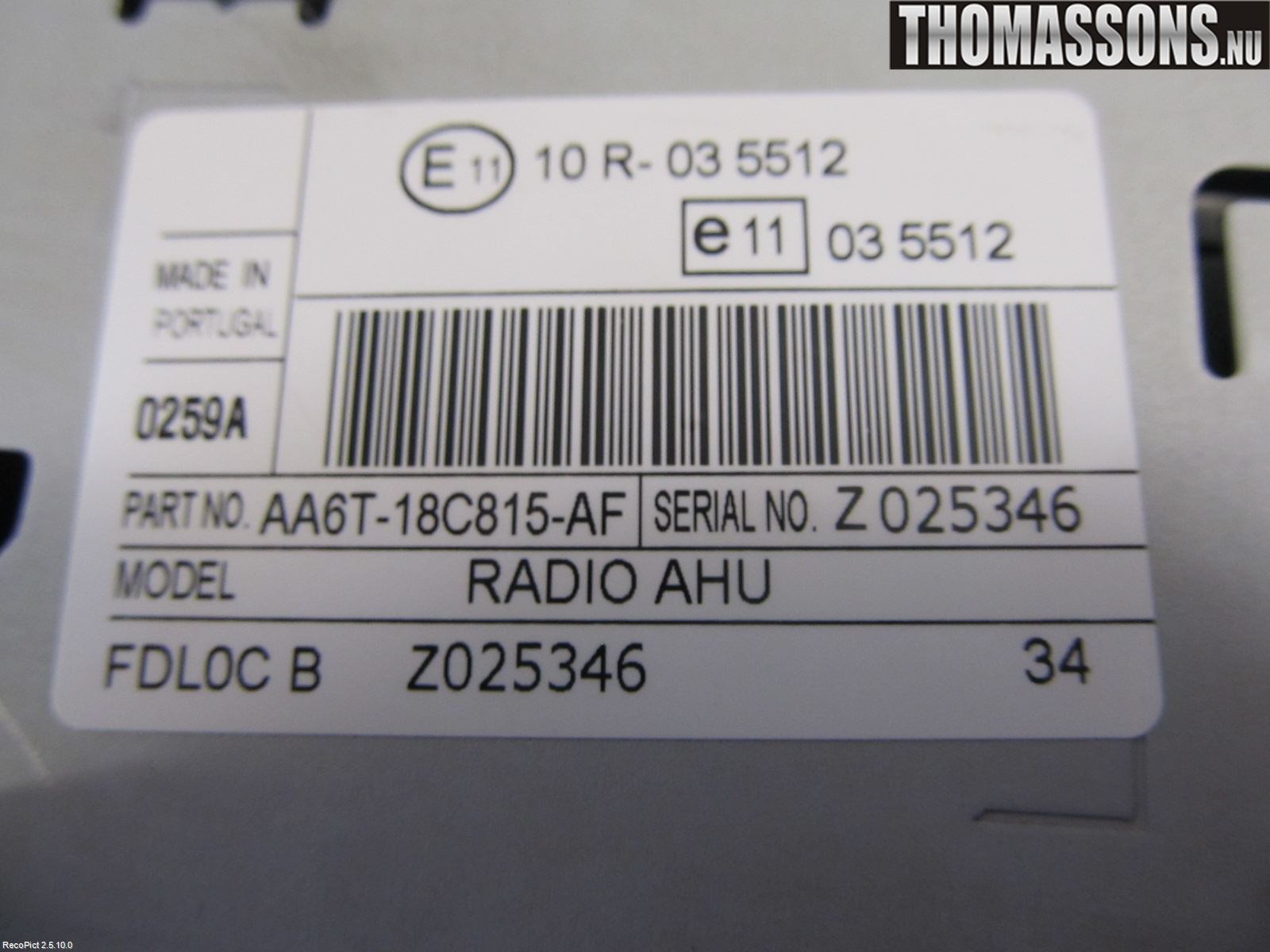 Ford FIESTA 09-12 Radio