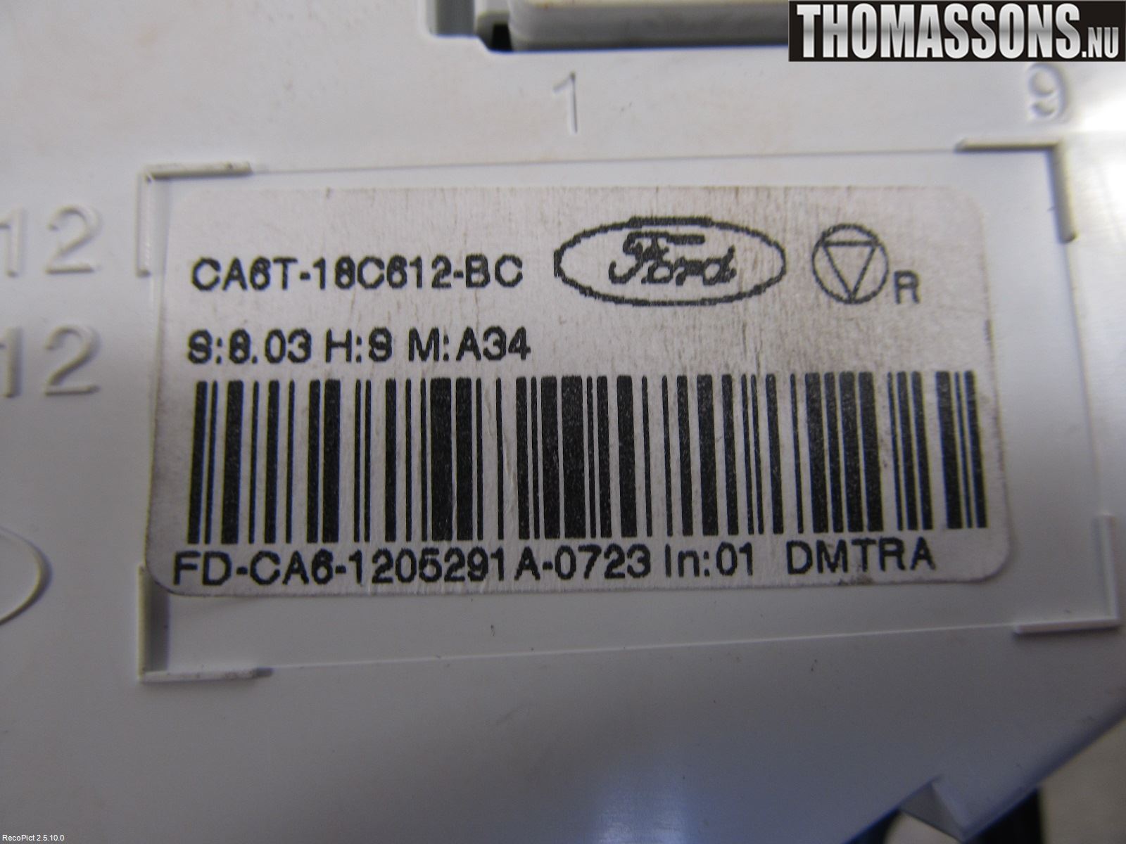 Ford FIESTA 09-12 Ac Styrenhet Ac Manöveren