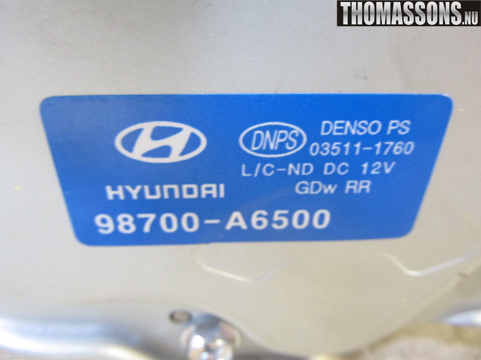 Hyundai i30 GD 13-17 Torkarmotor Baklucka