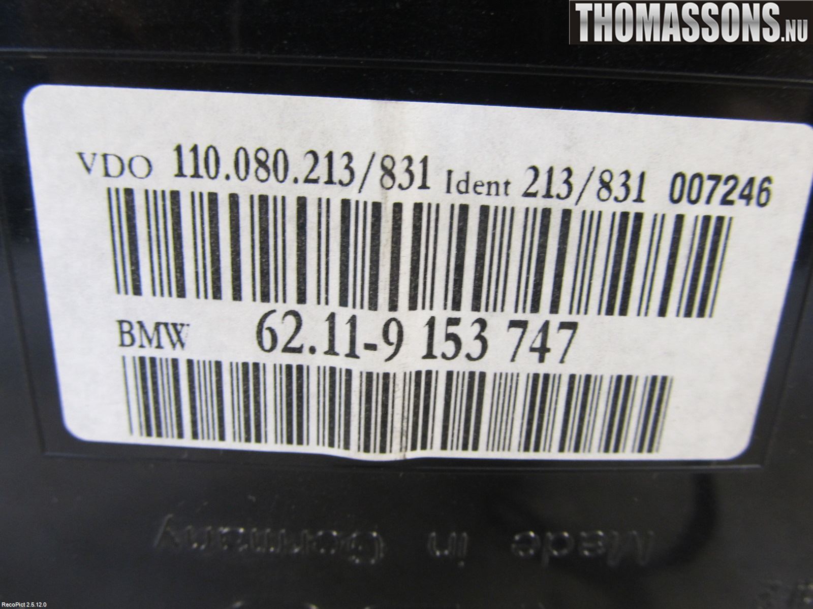 BMW 5 E60/61 Sed/Tou 02-10 Instrument Komb