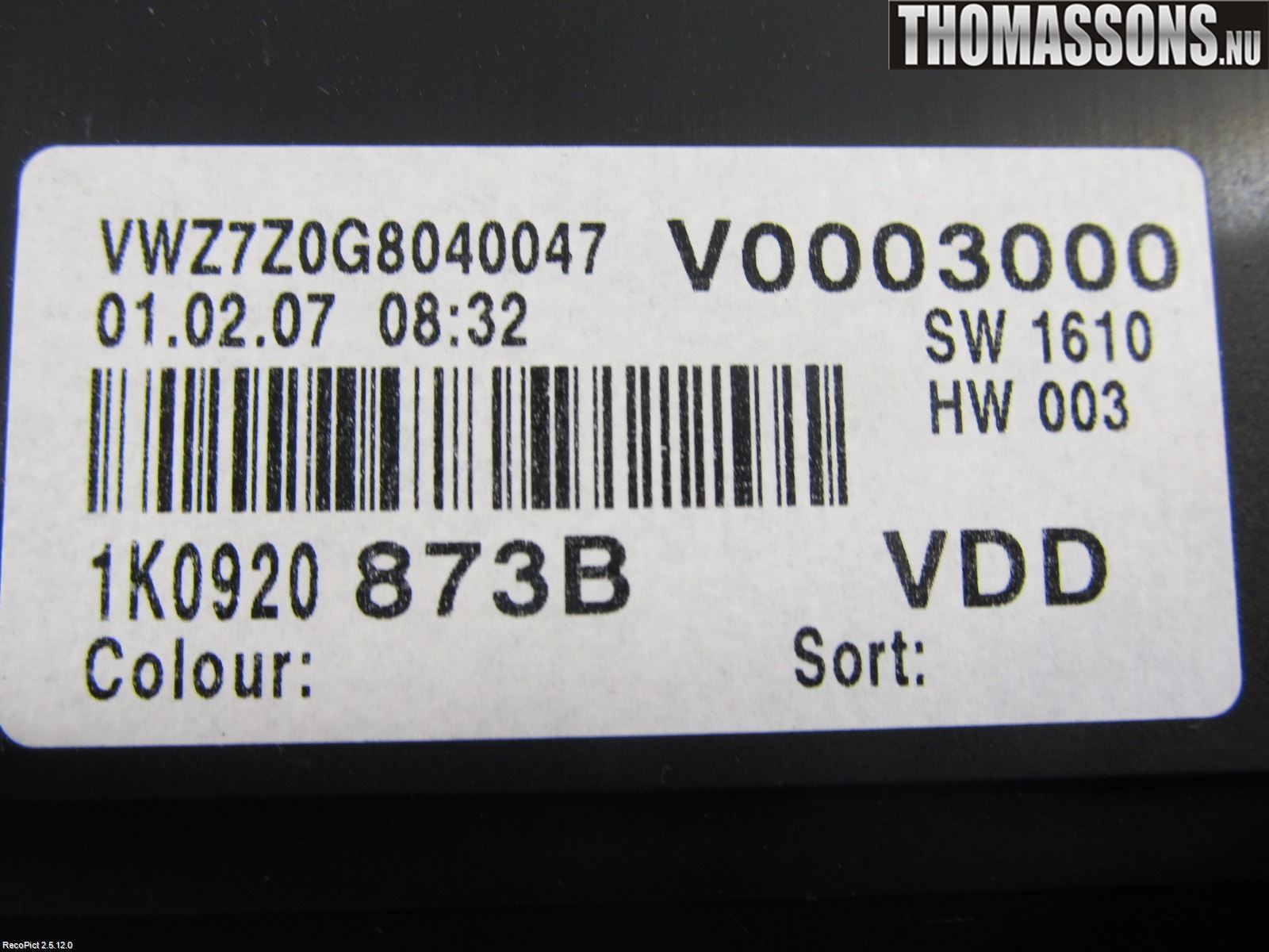 Volkswagen VW GOLF V 04-09 Instrument Komb