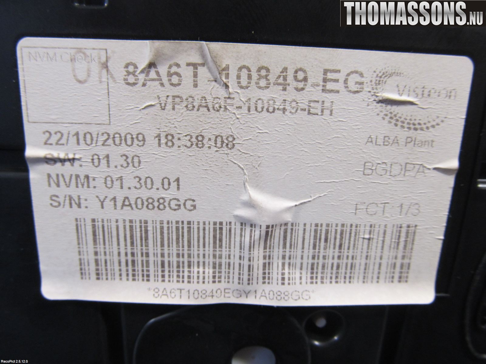 Ford FIESTA 09-12 Instrument Komb