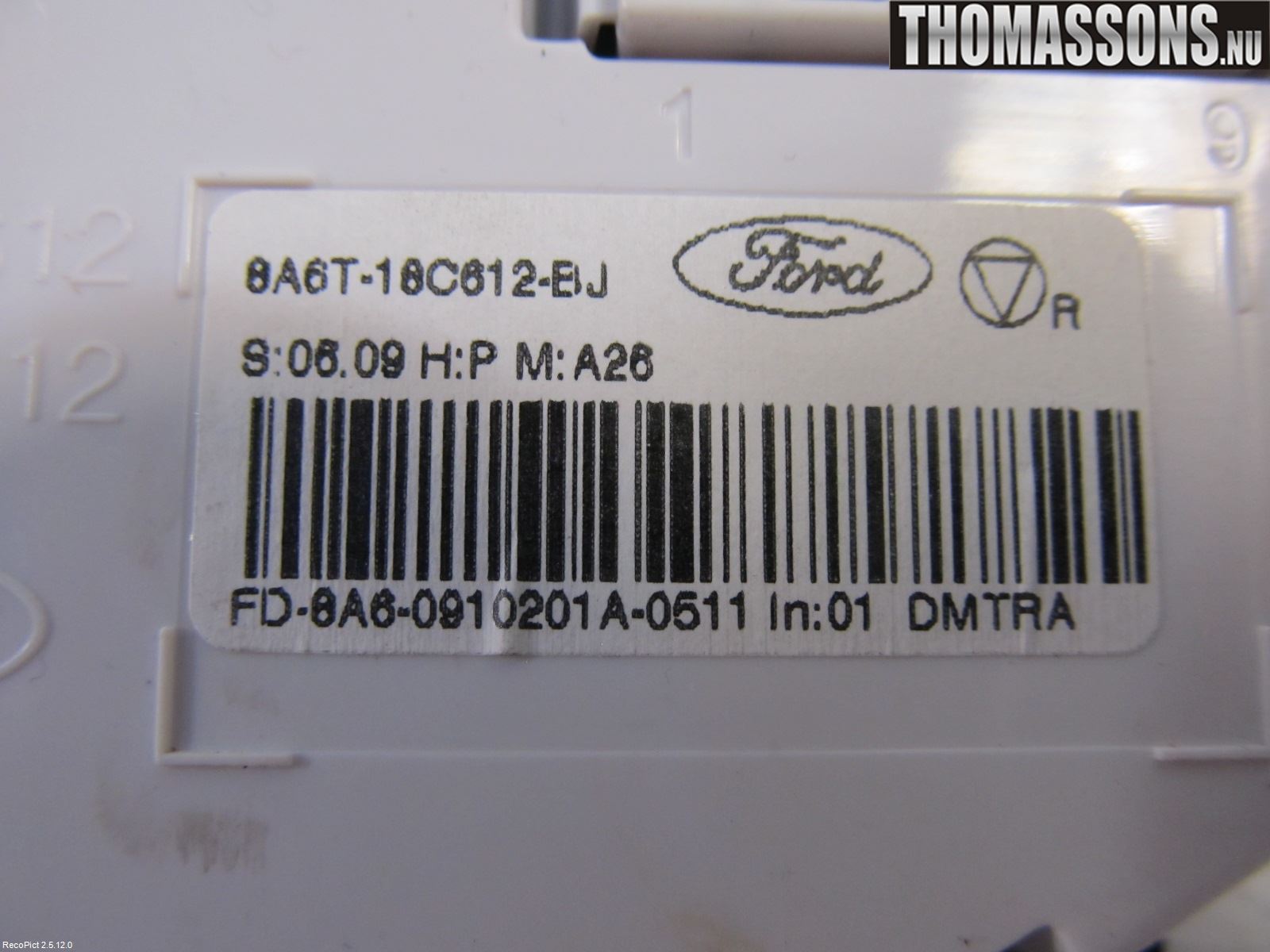 Ford FIESTA 09-12 Ac Styrenhet Ac Manöveren