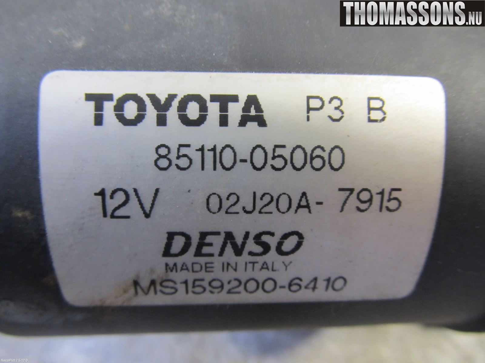 Toyota AVENSIS 07-08 Torkarmotor Vindruta