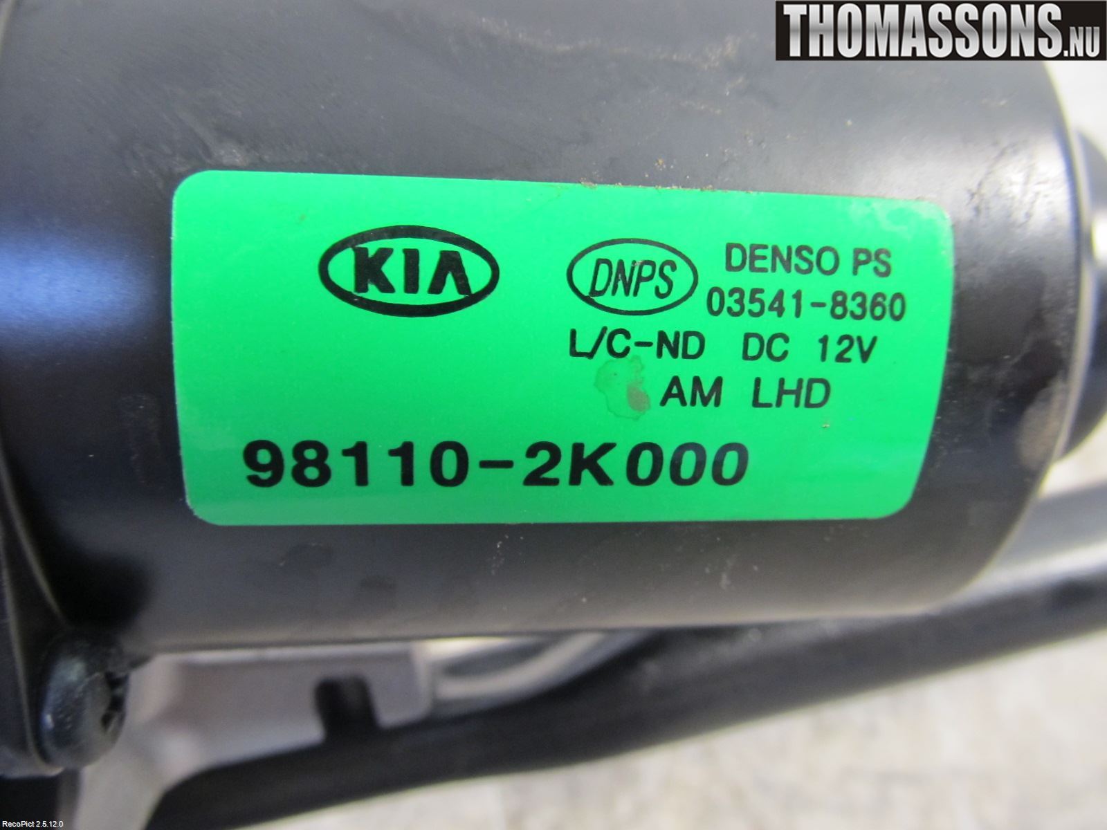 Kia SOUL 09- Torkarmotor Vindruta