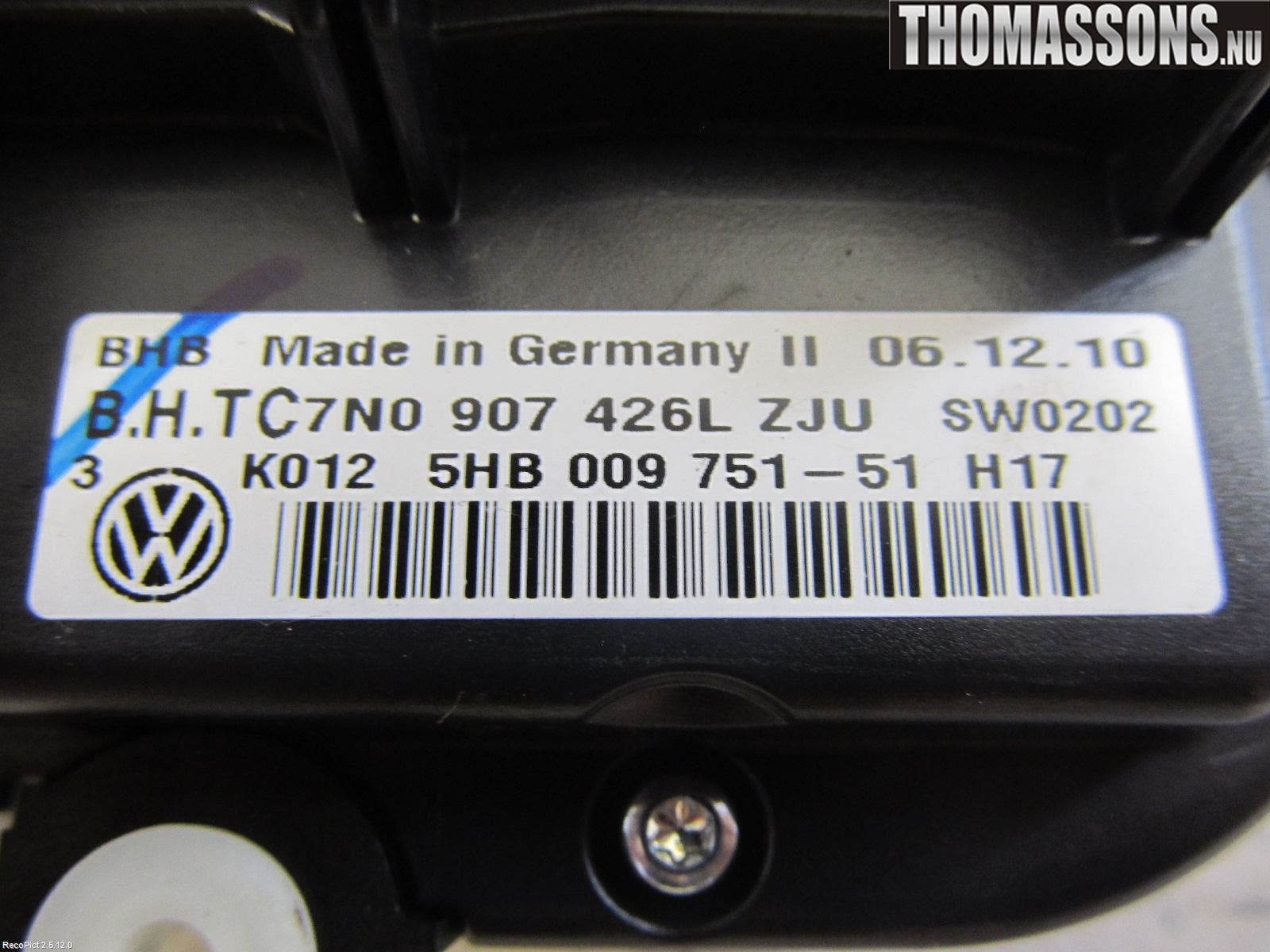 Volkswagen VW GOLF VI 09-13 Ac Styrenhet Ac Manöveren