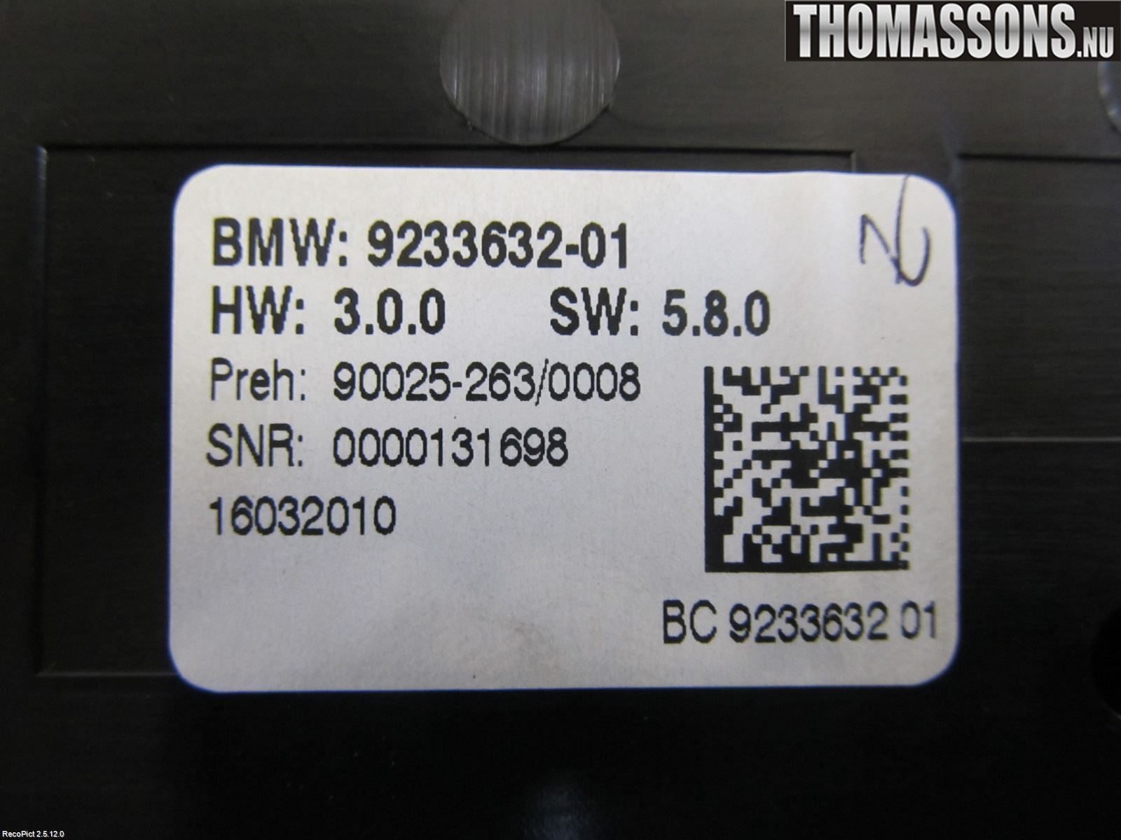 BMW 5 F10/F11/F18 09-17 Ac Styrenhet Ac Manöveren