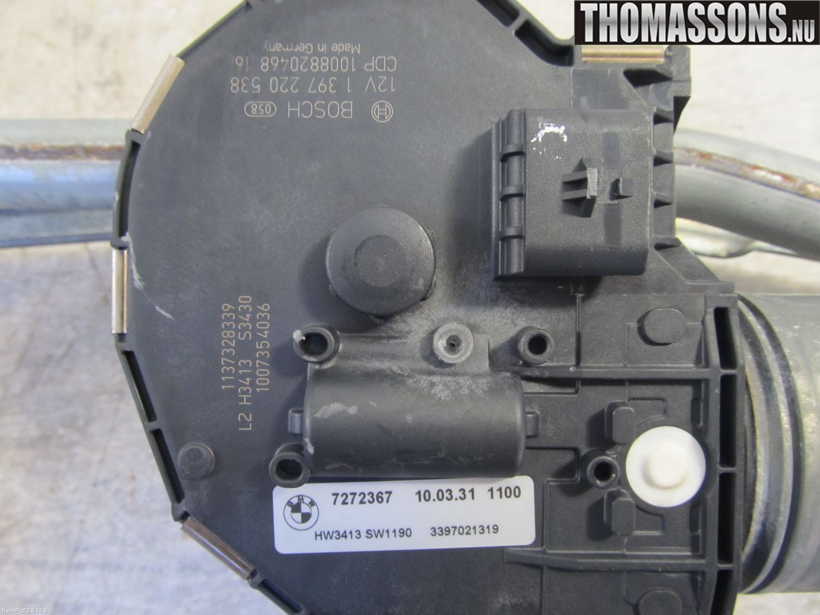 BMW 5 F10/F11/F18 09-17 Torkarmotor Vindruta