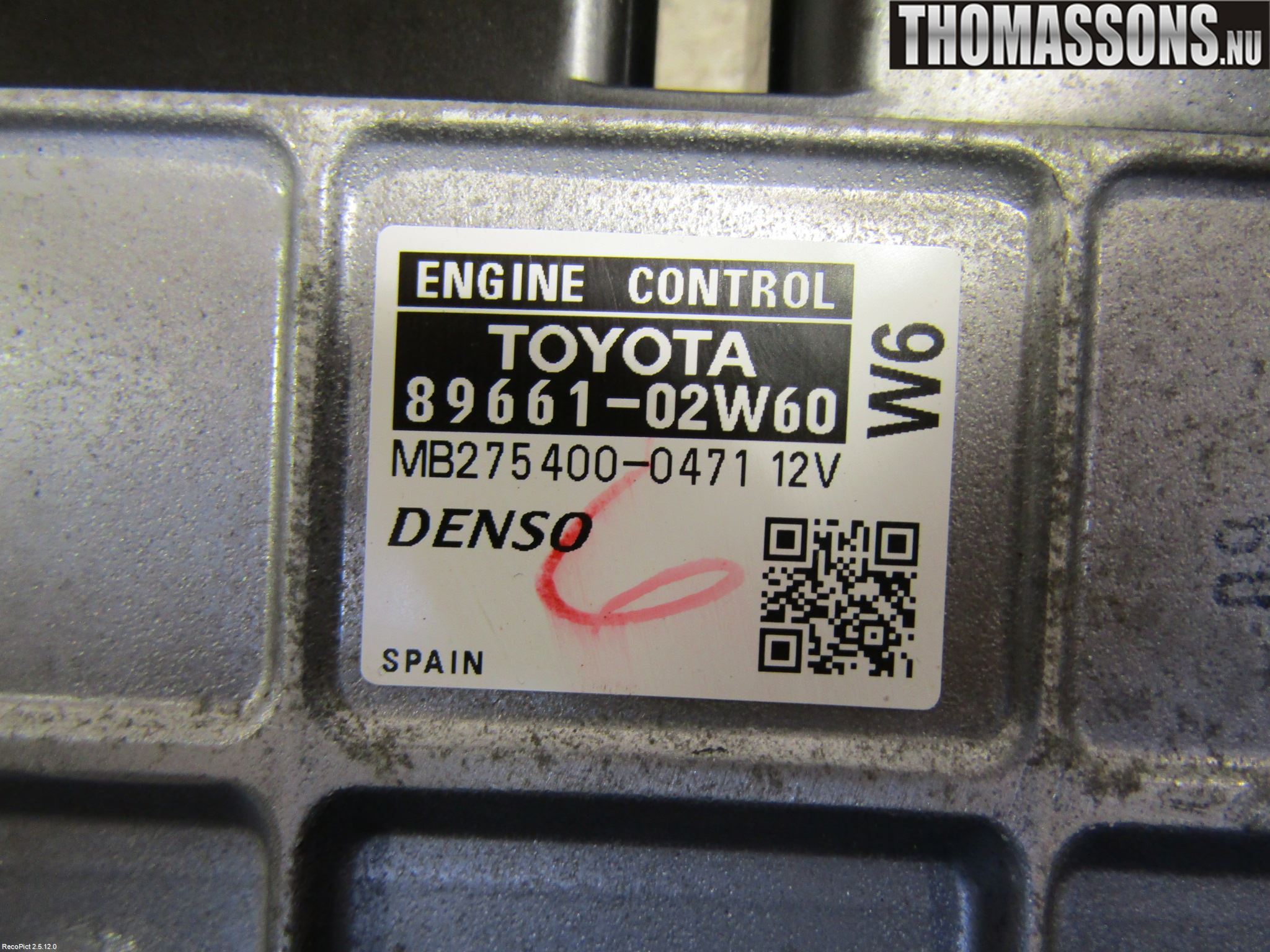 Toyota AURIS 10-12 Styrenhet Insprut Bensin