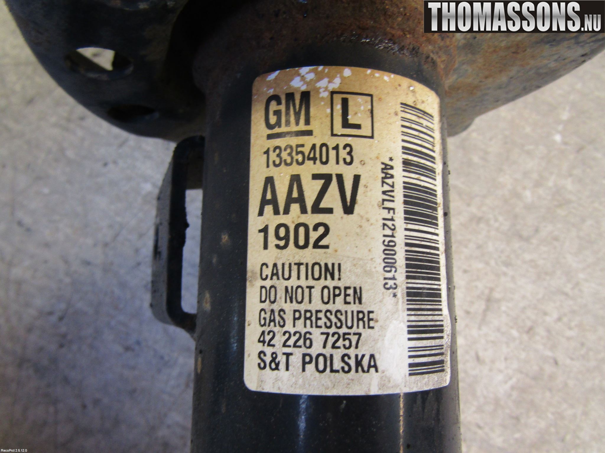 Opel ASTRA J 10-15 Fjäderben Fram Vänster