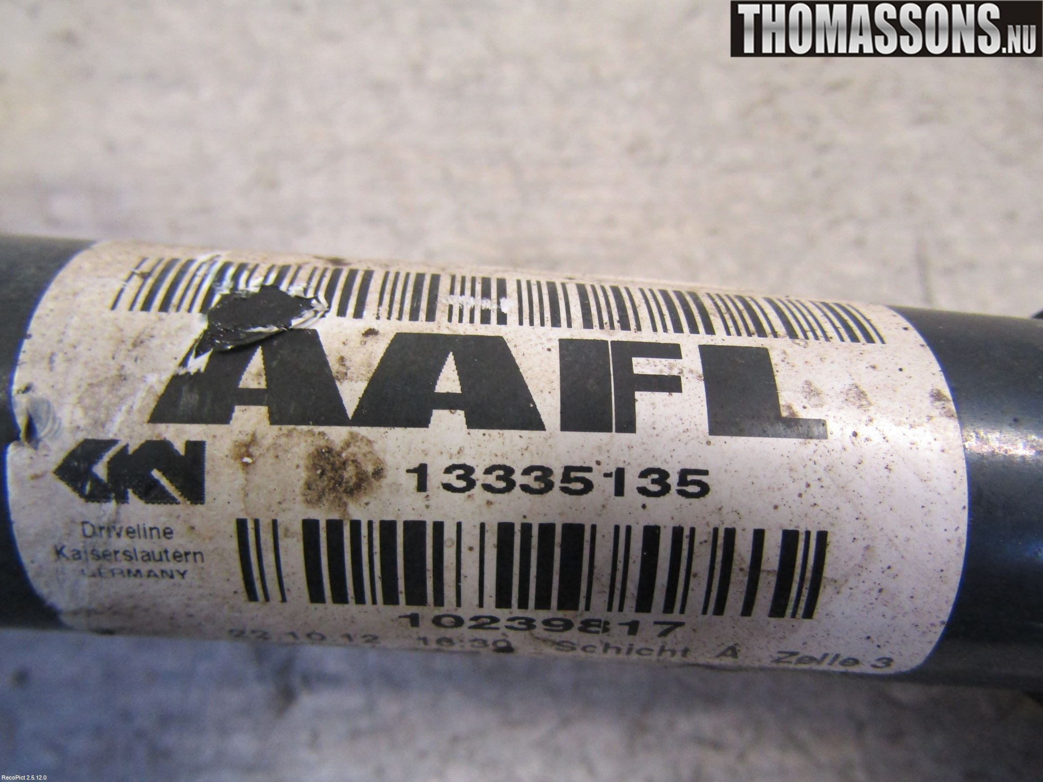 Opel ASTRA J 10-15 Drivaxel Fram Vänster