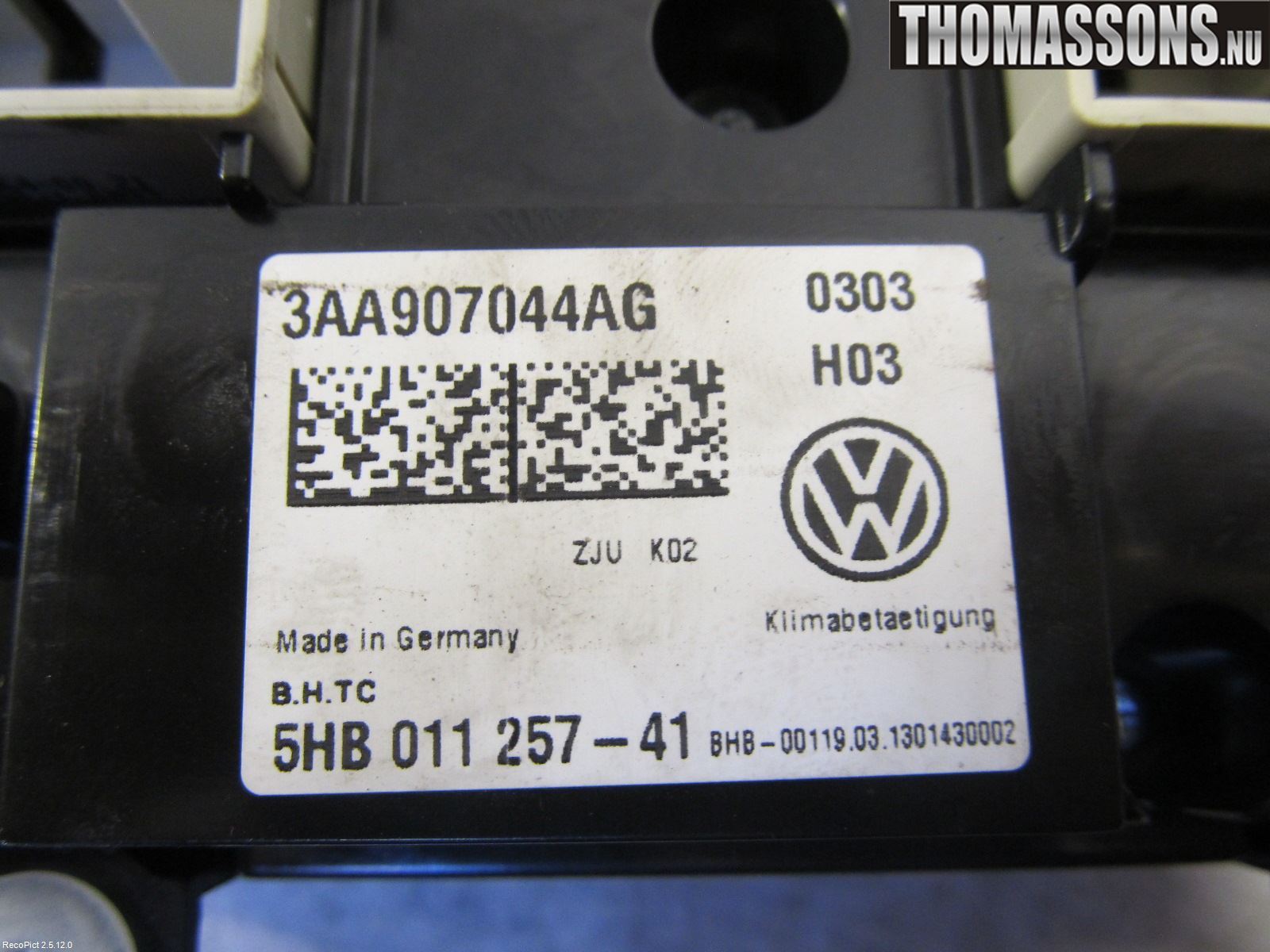Volkswagen VW PASSAT 11-14 Ac Styrenhet Ac Manöveren