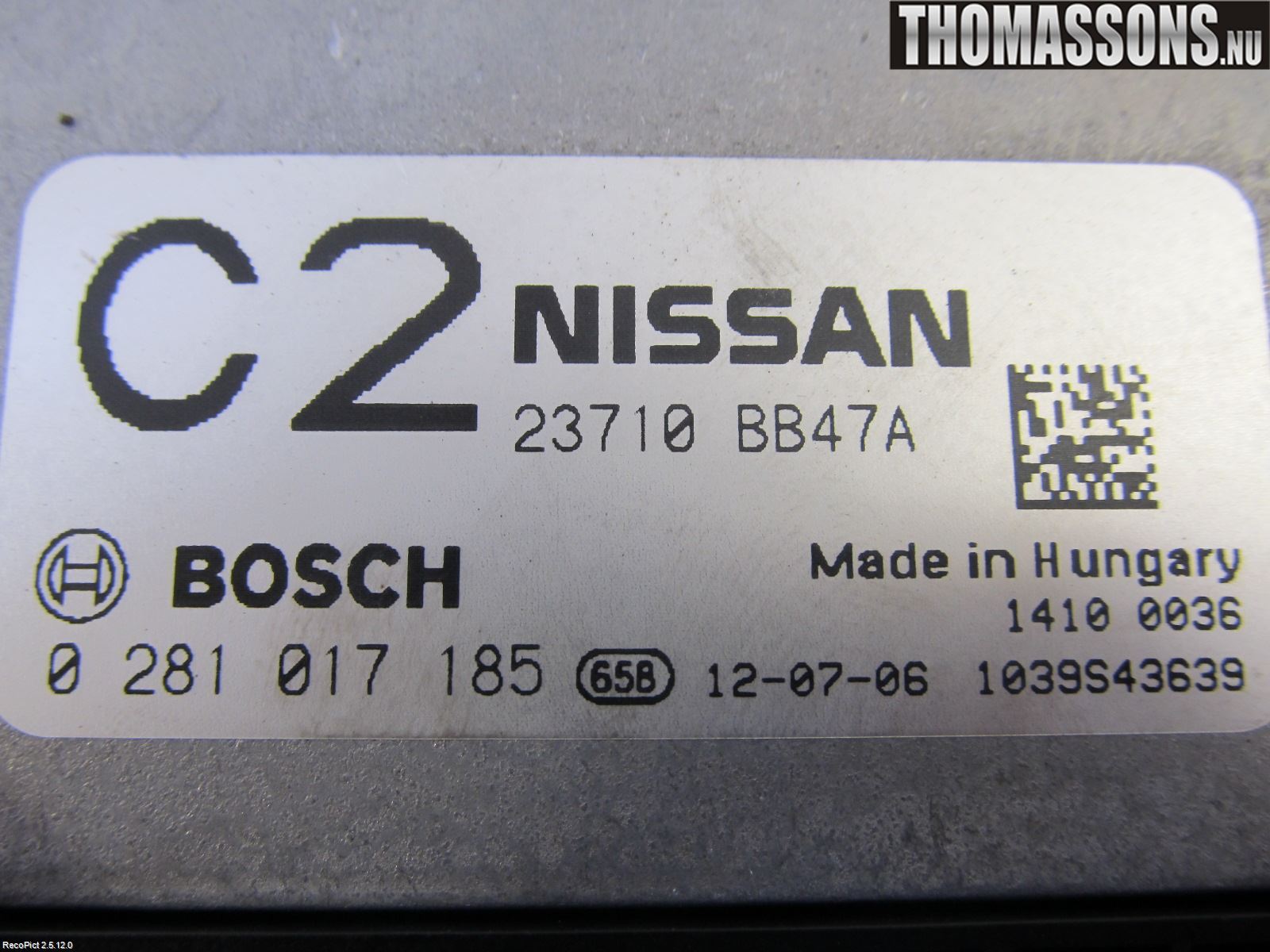 Nissan QASHQAI+2  10-14 Styrenhet Insprut Bensin