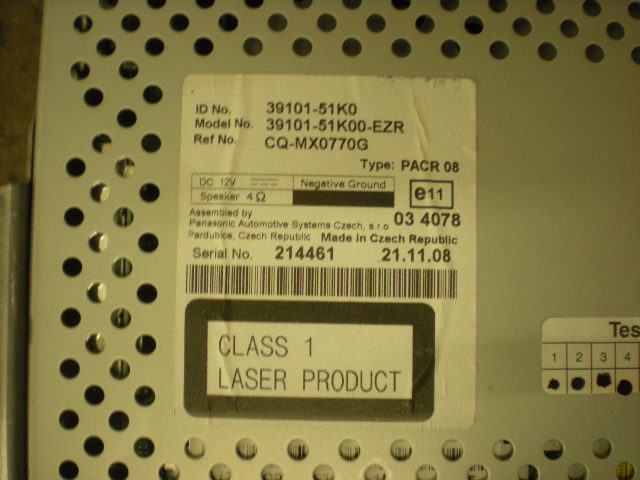 Suzuki SPLASH Cd Radio - Multimediapanel