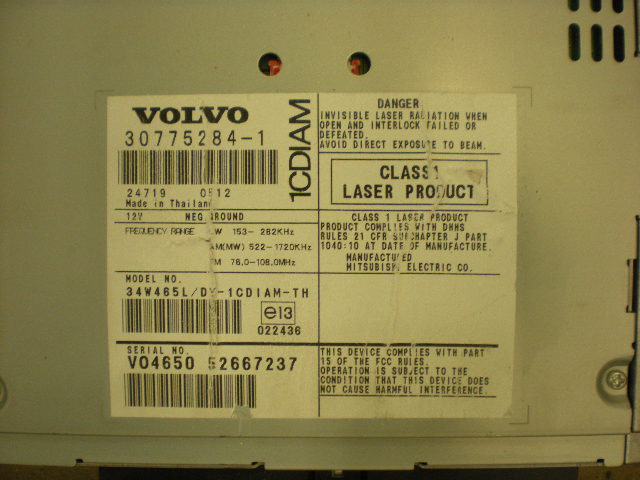 Volvo V50 04-07 Cd Radio - Multimediapanel