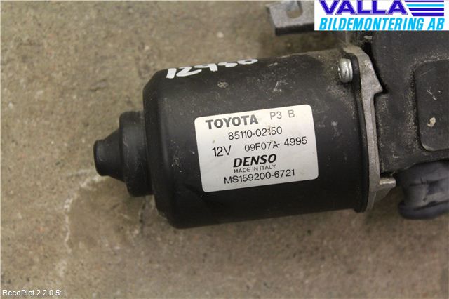 Toyota COROLLA 02-07 Torkarmotor Vindruta