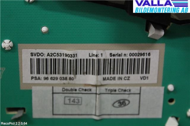 Peugeot 207 Instrument Komb