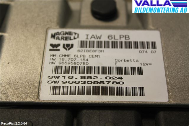 Citroen C5     05-08 Styrenhet Insprut Bensin