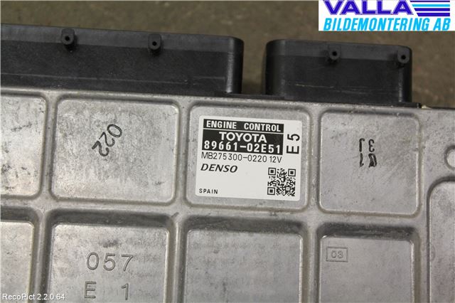 Toyota AURIS 07-09 Styrenhet Insprut Bensin