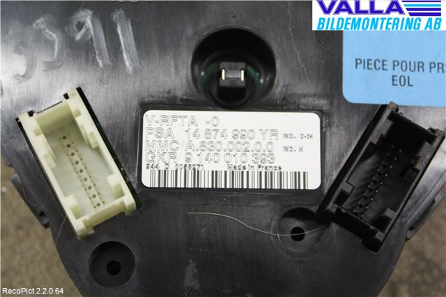 Peugeot 807 Ac Styrenhet Ac Manöveren