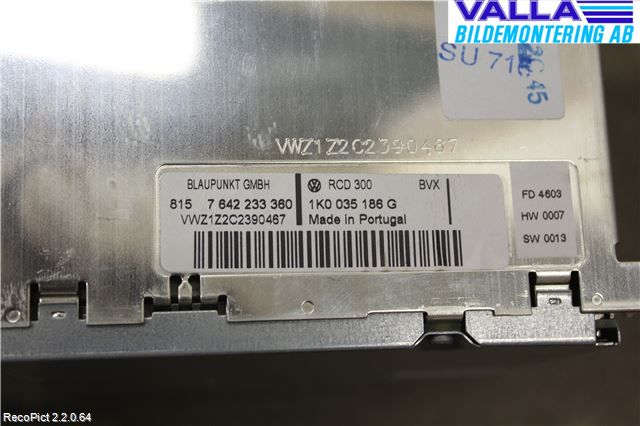 Volkswagen VW GOLF V 04-09 Cd Radio - Multimediapanel