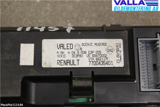 Renault SCÉNIC I  99-03 Ac Styrenhet Ac Manöveren