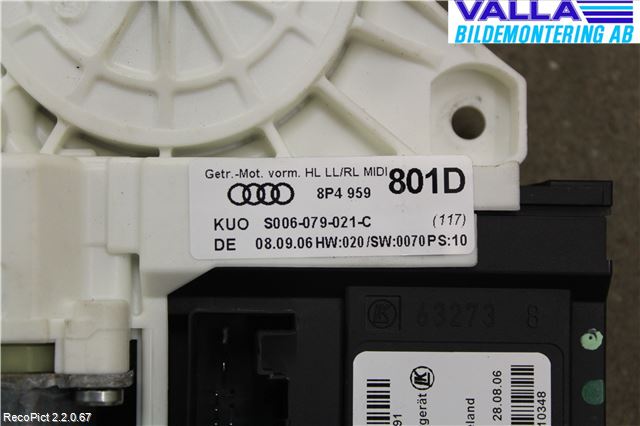 Audi A3/S3 05-13 Fönsterhissmotor