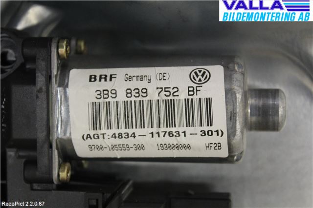 Volkswagen VW PASSAT 01-05 Fönsterhiss El Kompl
