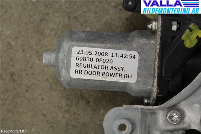 Toyota COROLLA VERSO 08-09 Fönsterhiss El Kompl