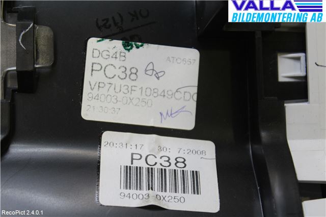 Hyundai i10 PA 08-13 Instrument Komb