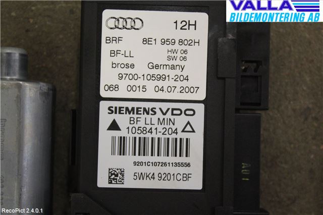 Audi A4/S4 05-07 Fönsterhissmotor