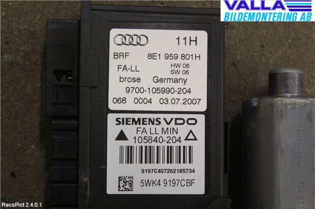 Audi A4/S4 05-07 Fönsterhissmotor